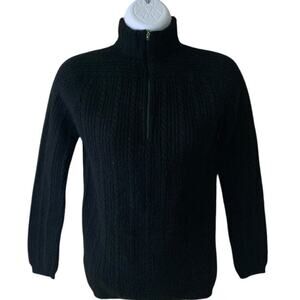 Rosanna Cable Knit Sweater Womens Small Half Zip Virgin Wool Turtleneck Pullover